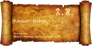 Kauser Miron névjegykártya